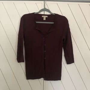 Banana Republic Small Maroon Cardigan